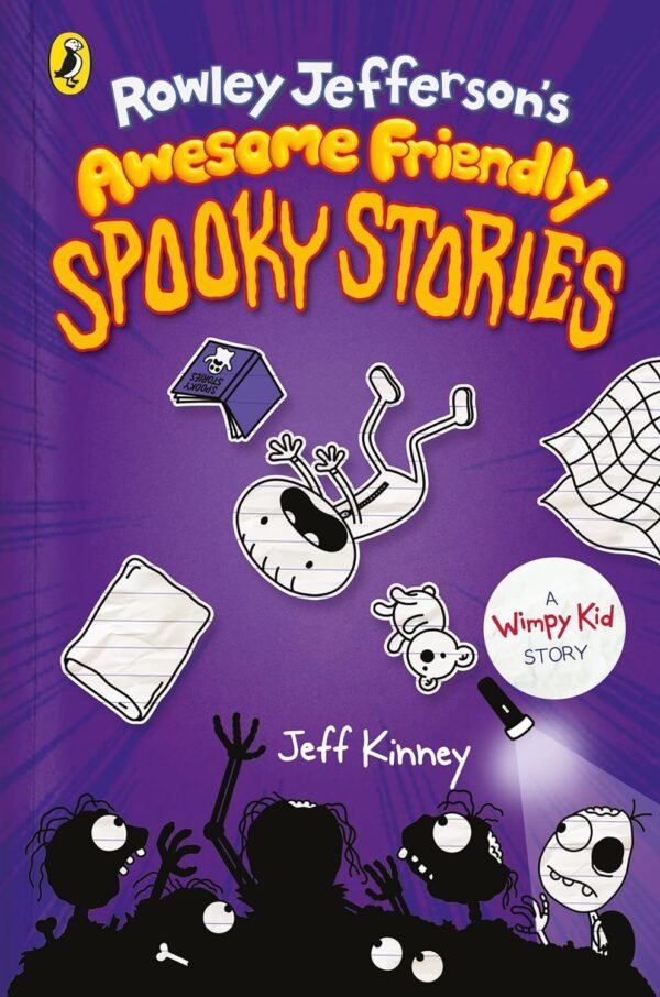 Scare yourself silly with Rowley Jefferson's Awesome Friendly Spooky Stories by Jeff Kinney, the #1 international bestselling author of Diary of a Wimpy Kid! Grab a flashlight, crawl under the covers, and dive into the twisted, unexpectedly hilarious world of Rowley Jefferson's imagination. You'll meet zombies, vampires, ghosts, and much more in these comically terrifying tales. Rowley's spooky stories might leave you laughing, but beware-you could end up sleeping with the lights on!